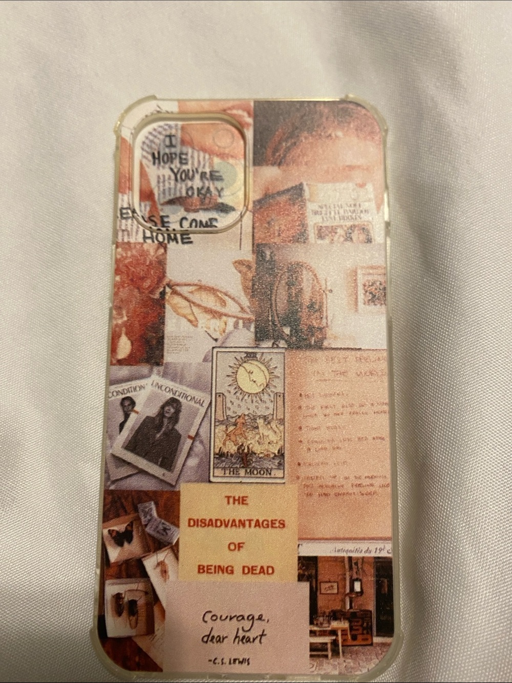 Clear Collage Art iPhone Case - Beige & Cream Design iPhone 12 Pro Max